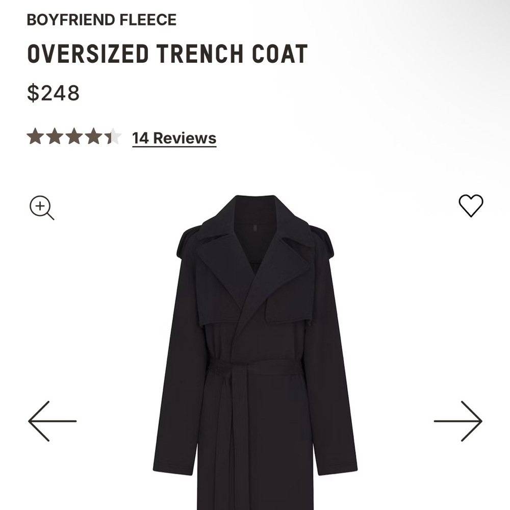 Boyfriend Fleece Oversized Trench Coat SKIMS